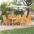 vidaXL Solid Acacia Wood Garden Dining Set in Brown