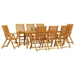 vidaXL Solid Acacia Wood Garden Dining Set in Brown