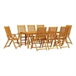 vidaXL Solid Acacia Wood Garden Dining Set in Brown