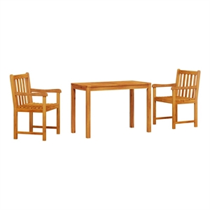 vidaXL Solid Acacia Wood Garden Dining Set in Brown