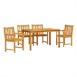 vidaXL 5 Piece Garden Dining Set in Brown