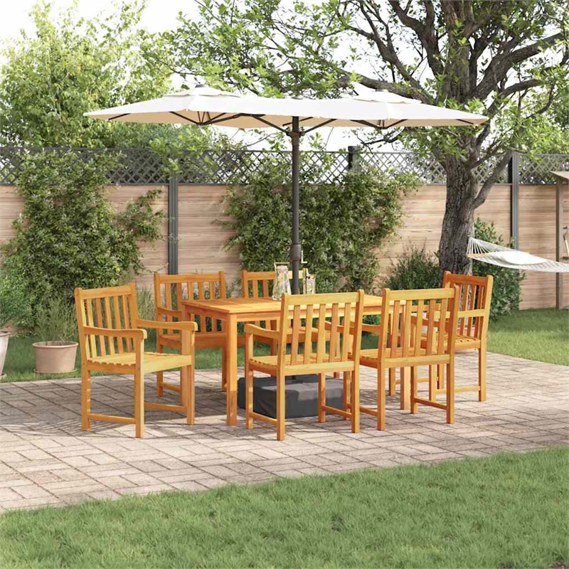 vidaXL 7 Piece Garden Dining Set in Brown