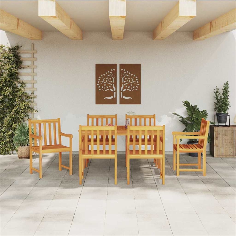 vidaXL 7 Piece Garden Dining Set in Brown