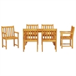 vidaXL 7 Piece Garden Dining Set in Brown