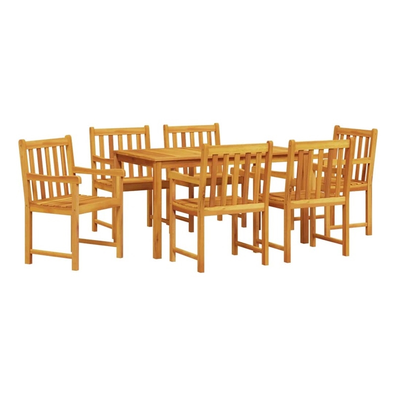 vidaXL 7 Piece Garden Dining Set in Brown