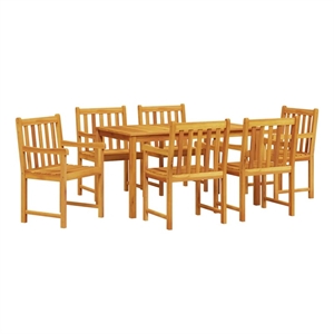 vidaXL 7 Piece Garden Dining Set in Brown