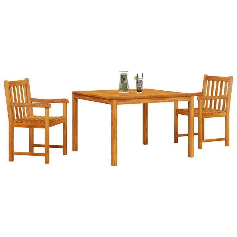 vidaXL Solid Acacia Wood Garden Dining Set in Brown