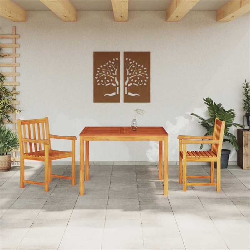 vidaXL Solid Acacia Wood Garden Dining Set in Brown