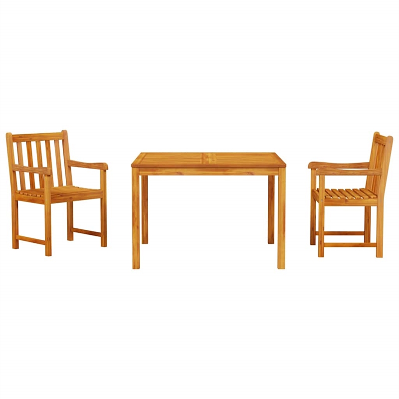 vidaXL Solid Acacia Wood Garden Dining Set in Brown