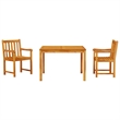 vidaXL Solid Acacia Wood Garden Dining Set in Brown