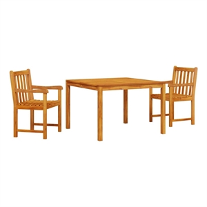 vidaXL Solid Acacia Wood Garden Dining Set in Brown
