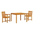 vidaXL Solid Acacia Wood Garden Dining Set in Brown
