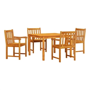 vidaXL 5 Piece Garden Dining Set in Brown