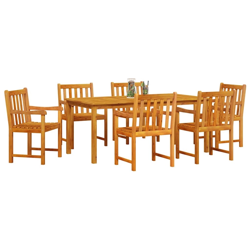 vidaXL 7 Piece Garden Dining Set in Brown