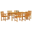 vidaXL 7 Piece Garden Dining Set in Brown