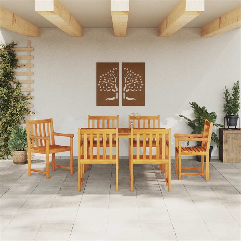 vidaXL 7 Piece Garden Dining Set in Brown
