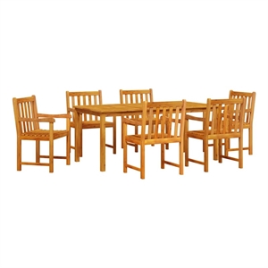 vidaXL 7 Piece Garden Dining Set in Brown