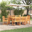 vidaXL Solid Acacia Wood Garden Dining Set in Brown