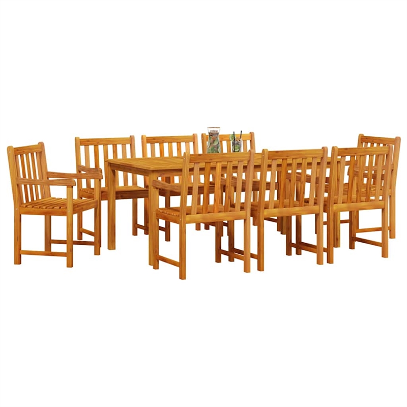 vidaXL Solid Acacia Wood Garden Dining Set in Brown