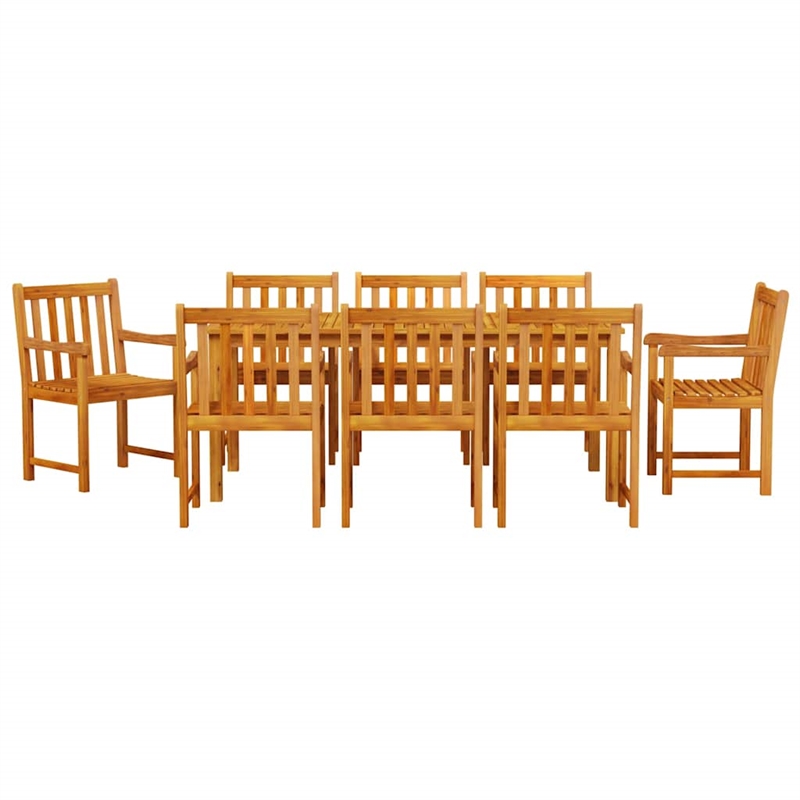 vidaXL Solid Acacia Wood Garden Dining Set in Brown