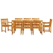 vidaXL Solid Acacia Wood Garden Dining Set in Brown