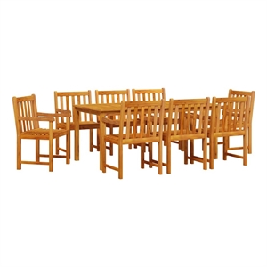 vidaXL Solid Acacia Wood Garden Dining Set in Brown