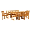 vidaXL Solid Acacia Wood Garden Dining Set in Brown