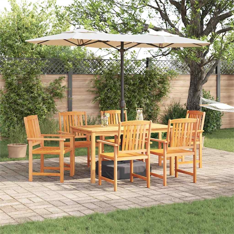 vidaXL 7 Piece Garden Dining Set in Brown