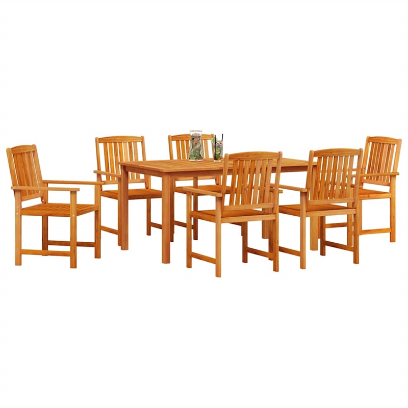 vidaXL 7 Piece Garden Dining Set in Brown