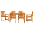 vidaXL 7 Piece Garden Dining Set in Brown