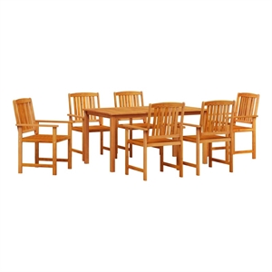 vidaXL 7 Piece Garden Dining Set in Brown