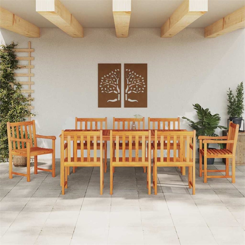 vidaXL 7 Piece Garden Dining Set in Brown