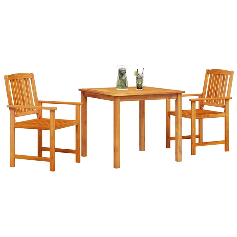 vidaXL Solid Acacia Wood Garden Dining Set in Brown