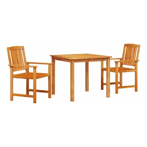 vidaXL Solid Acacia Wood Garden Dining Set in Brown