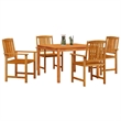 vidaXL 5 Piece Garden Dining Set in Brown