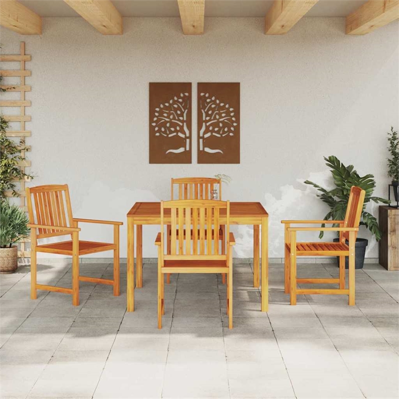 vidaXL 5 Piece Garden Dining Set in Brown