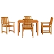 vidaXL 5 Piece Garden Dining Set in Brown
