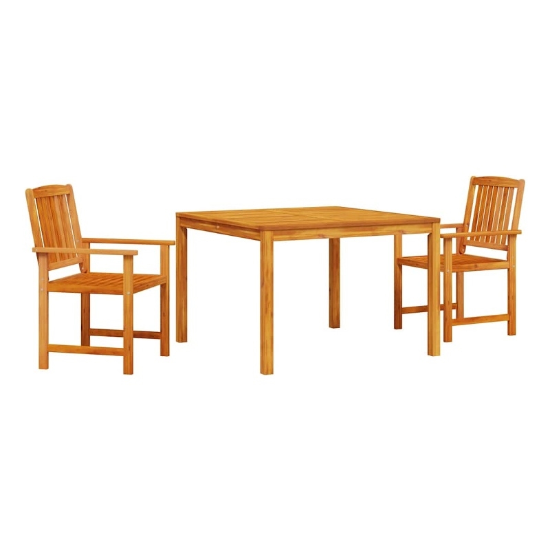 vidaXL Solid Acacia Wood Garden Dining Set in Brown
