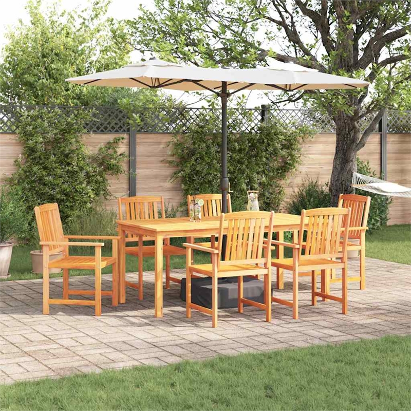 vidaXL 7 Piece Garden Dining Set in Brown