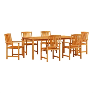 vidaXL 7 Piece Garden Dining Set in Brown