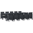 vidaXL 11 Piece Poly Rattan Garden Dining Set with Cushion in Anthracite