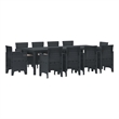 vidaXL 11 Piece Poly Rattan Garden Dining Set in Anthracite