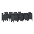 vidaXL 11 Piece Poly Rattan Garden Dining Set in Anthracite
