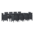 vidaXL 11 Piece Poly Rattan Garden Dining Set in Anthracite