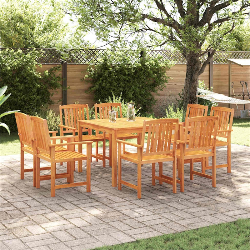 vidaXL Solid Acacia Wood Garden Dining Set in Brown