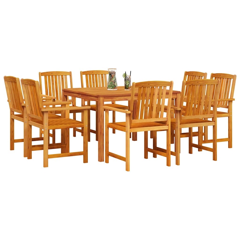 vidaXL Solid Acacia Wood Garden Dining Set in Brown