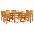 vidaXL Solid Acacia Wood Garden Dining Set in Brown