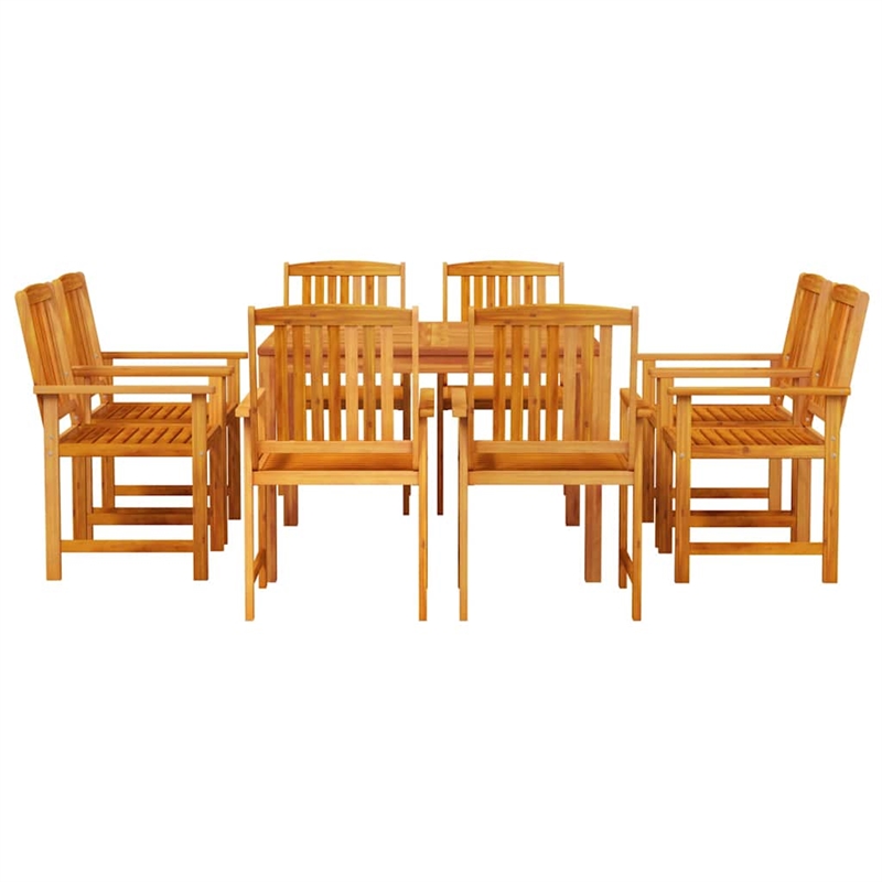 vidaXL Solid Acacia Wood Garden Dining Set in Brown