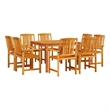 vidaXL Solid Acacia Wood Garden Dining Set in Brown
