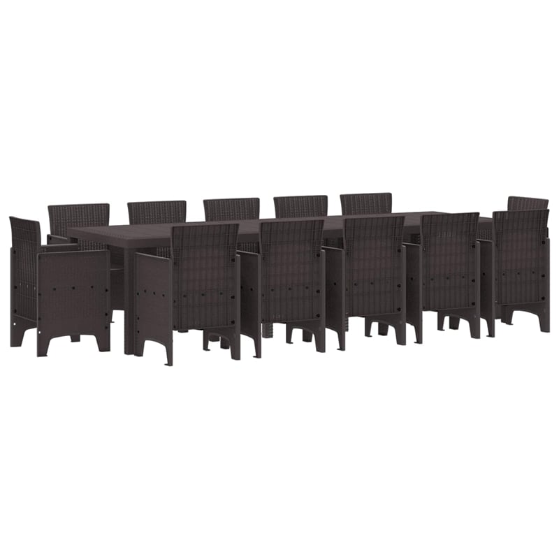 vidaXL Poly Rattan Garden Dining Set in Brown